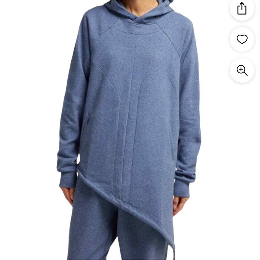 LNDR Women’s Blue Asymmetrical Hoodie Sweatshirt Medium
